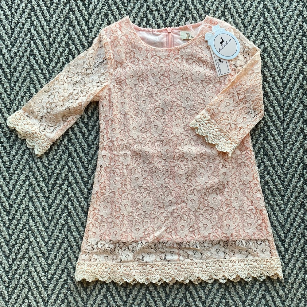 Little girls lace long sleeve dress